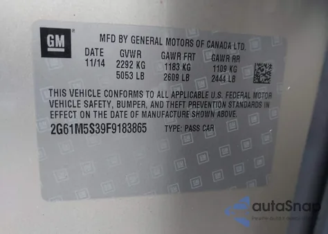 2015 Cadillac Xts Luxury Collection z USA, uszkodzony, nr VIN 2G61M5S39F9183865